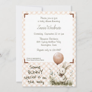014 Latte Brown • Some Bunny Special Baby Shower Invitation