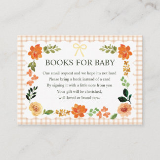 014 Latte Gingham Baby Shower Enclosure Card