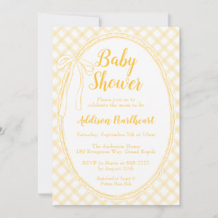 016 Marigold Heirloom Lace Gingham Baby Shower Invitation