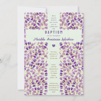 018 Grass Stained Glass Garden Gingham Baptism Invitation