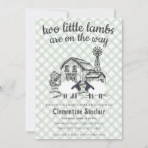 019 Forest Green Little Lambs Plaid Baby Shower