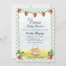 019 Forest Green Strawberry Picnic Baby Shower