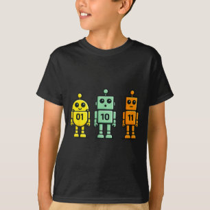 01 10 11 Robot Funny Binary Code Robots 01 10 11 T-Shirt