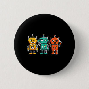 01 10 11 Robot Funny for Men Women Kids Survivor 2 Inch Round Button