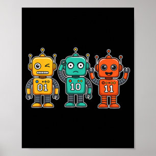 01 10 11 Robot Funny for Men Women Kids Survivor Poster