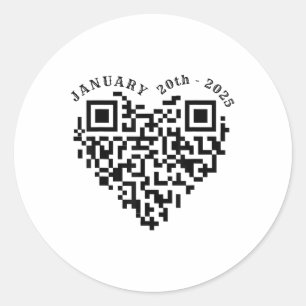 01-20-2025 Funny Trump Dance Troll Qr Scan Preside Classic Round Sticker
