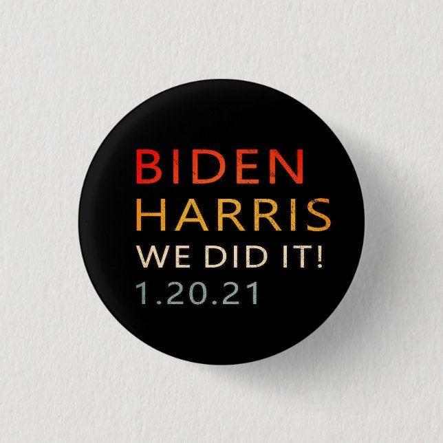 01/20/21, Biden Harris January 21st Inaugural 1 Inch Round Button (Front)