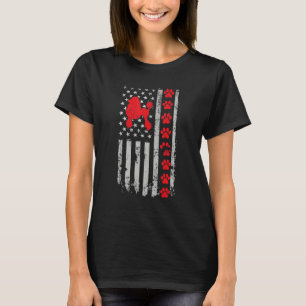 01 Best Firefighter Poodle Mom Dad Ever Us Flag Do T-Shirt