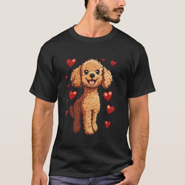 01 Brown Poodle T-Shirt (Front)