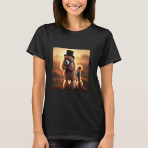 01 Elegant Poodle Wearing A Fancy Hat And Bow Tie  T-Shirt