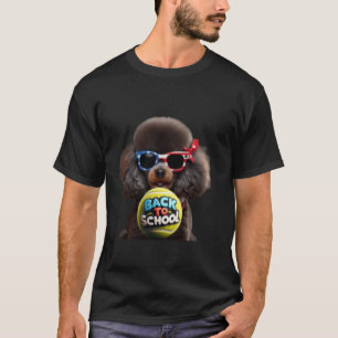 01 Miniature Poodle Back To School Tennis Ball Kid T-Shirt