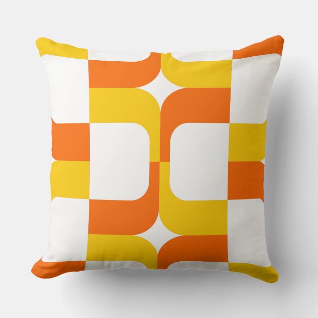 020614 - Amber and Orange on White Throw Pillow (Front)