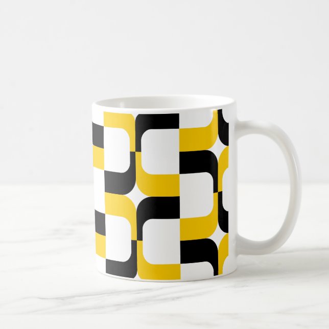 020614 - Black and Amber on White Coffee Mug (Right)