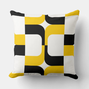 020614 - Black and Amber on White Throw Pillow