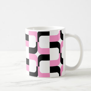 020614 - Black and Pink on White Coffee Mug