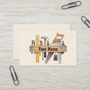 02-2021 Customizable handyman carpenter tools Business Card