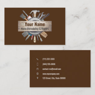02-2021 Customizable handyman contractor tools v4 Business Card