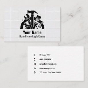 02-2021 Customizable handyman tools tiles Business Card