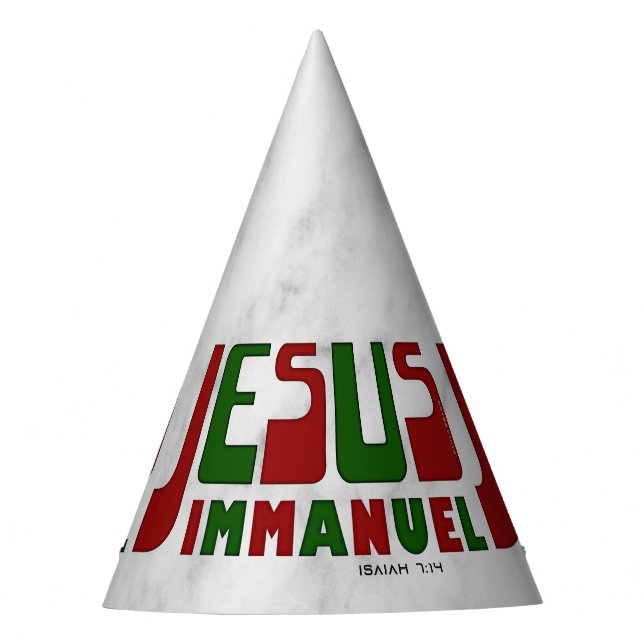 02 "JESUS, Immanuel Christmas" Party Hat (Front)
