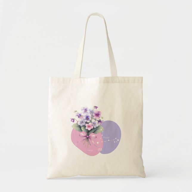 02 subtle violet and Pisces constellations Tote Bag (Front)