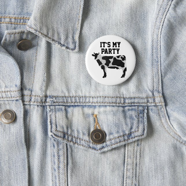 02of12 Birthday Custom Cow 2 Inch Round Button (In Situ)