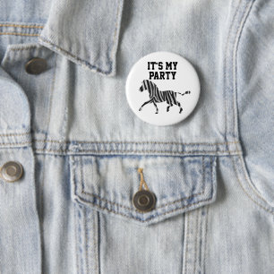 02of12 Birthday Custom Zebra 2 Inch Round Button