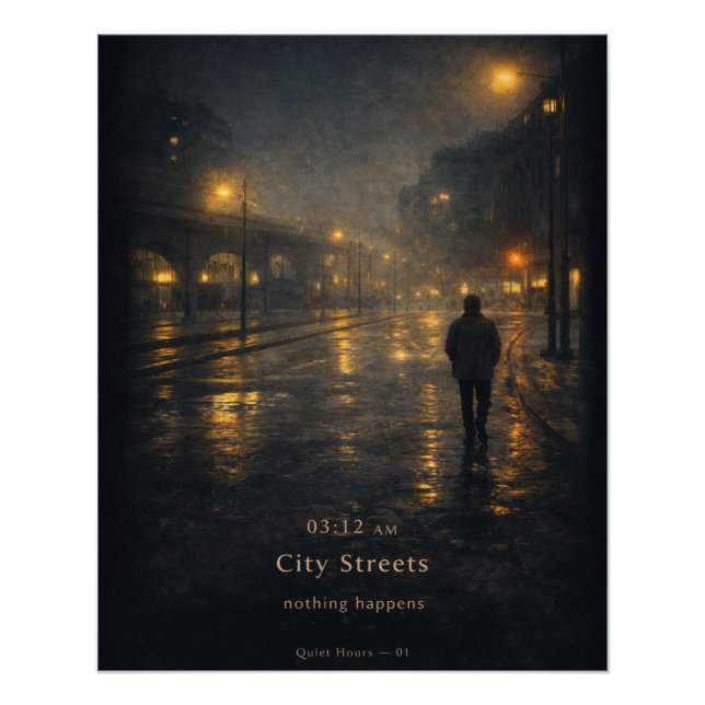 03:12 AM City Streets Moody Aesthetic Poster (Front)
