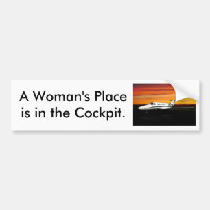 03_CitationJetCJ2_sn525A-0140_e, A Woman's Plac... Bumper Sticker