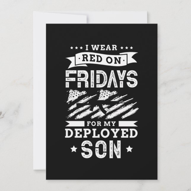 03.I Wear Red On Fridays For My Deployed Son Save The Date (Front)