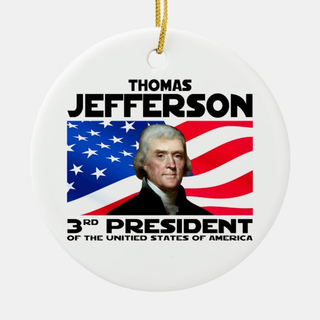 03 Thomas Jefferson Ceramic Ornament (Front)