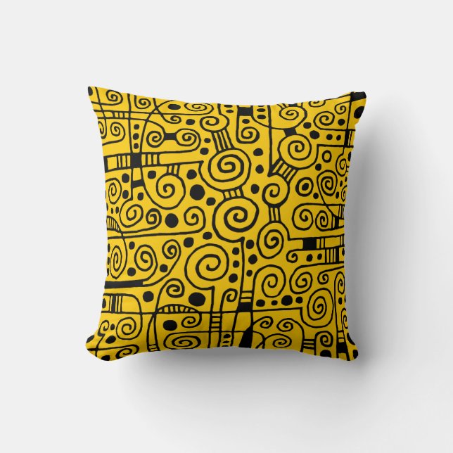 040512 - Black on Amber Throw Pillow (Front)