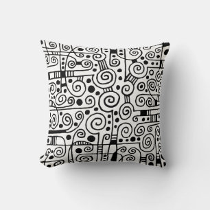 040512 - Black on White Throw Pillow
