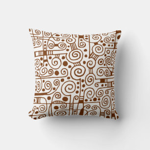 040512 - Dark Brown on White Throw Pillow