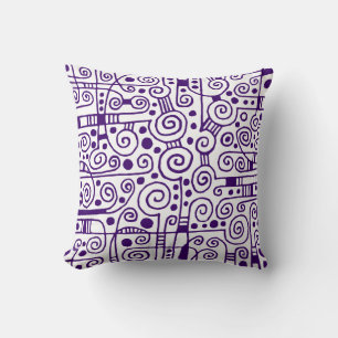 040512 - Deep Purple on White Throw Pillow