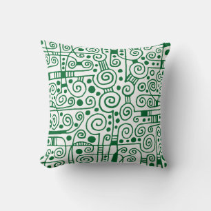 040512 - Forest Green on White Throw Pillow