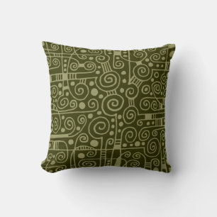 040512 - Khaki on Dark Olive Throw Pillow