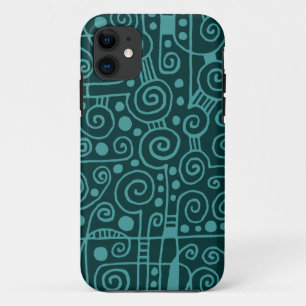 040512 - Ocean Green on Dark Green iPhone 11 Case