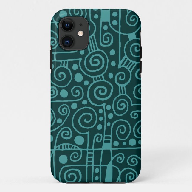 040512 - Ocean Green on Dark Green Case-Mate iPhone Case (Back)