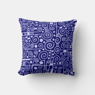 040512 - Powder Blue on Deep Navy Throw Pillow