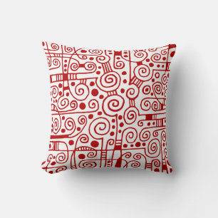 040512 - Ruby Red on White Throw Pillow