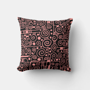 040512 - Soft Pink on Black Throw Pillow