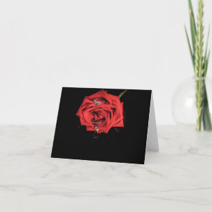 0410-Red Rose with Wedding Rings Invitation