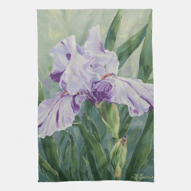 0440 Purple Iris Kitchen Towel (Vertical)