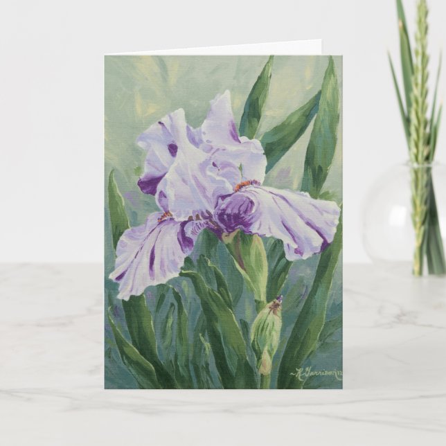 0440 Purple Streaked Iris Mother's Day Card (Front)