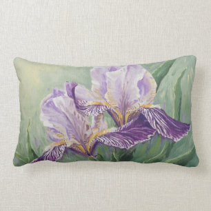 0455 Purple Irises Lumbar Pillow