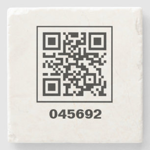 045692 secret QR coded message Stone Coaster