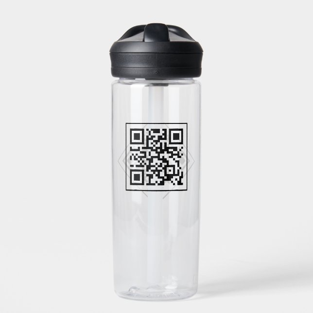 045692 secret QR coded message Water Bottle (Front)