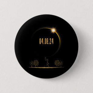 04.08.24 Total Solar Eclipse 2024  2 Inch Round Button
