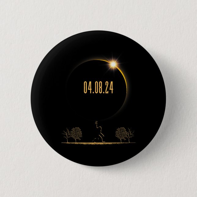 04.08.24 Total Solar Eclipse 2024  2 Inch Round Button (Front)