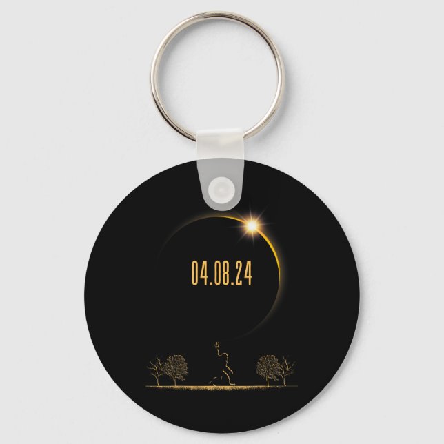 04.08.24 Total Solar Eclipse 2024  Keychain (Front)